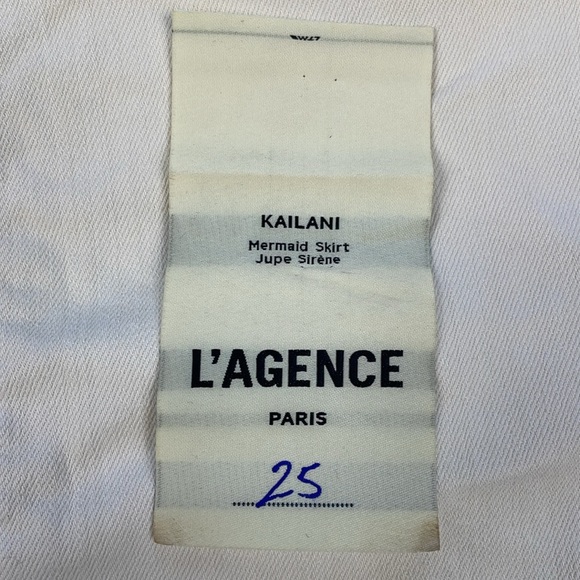 L’Agence Kailani Mermaid Skirt Denim Maxi Macadamia Cream DEFECT Sz 25 - Picture 10 of 13